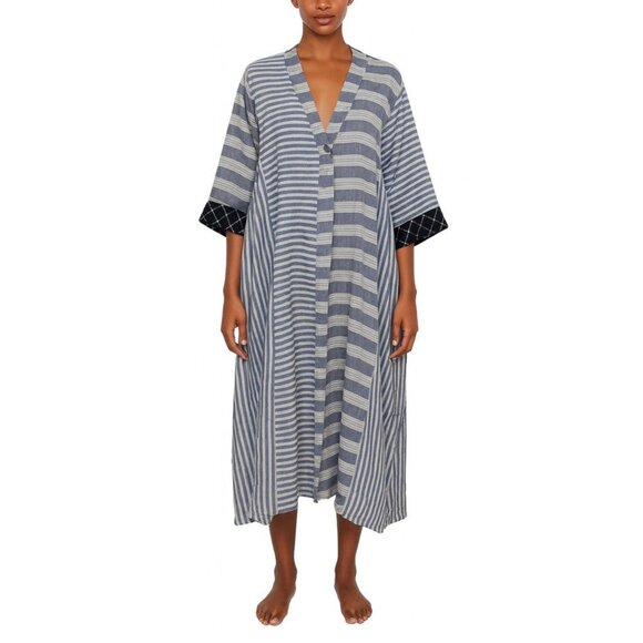 INJIRI Amber Dress Striped Patchwork Plaid Midi - Picture 17 of 17